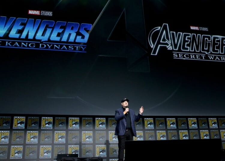 Kevin Feige, President of Marvel Studios, participates in the Marvel Studios’ Live-Action presentation at San Diego Comic-Con on July 23, 2022.