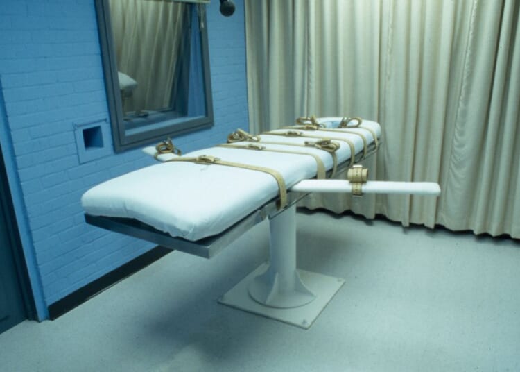 This stock image from 1997 shows a 'death chamber' in Huntsville, Texas.