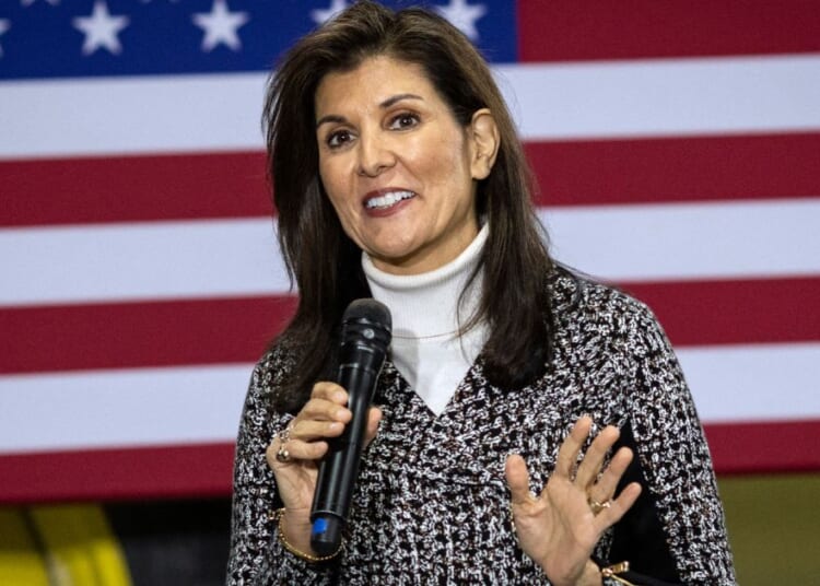 GOP presidential hopeful Nikki Haley speaks during a Town Hall event in Agency, Iowa, on Dec. 19.