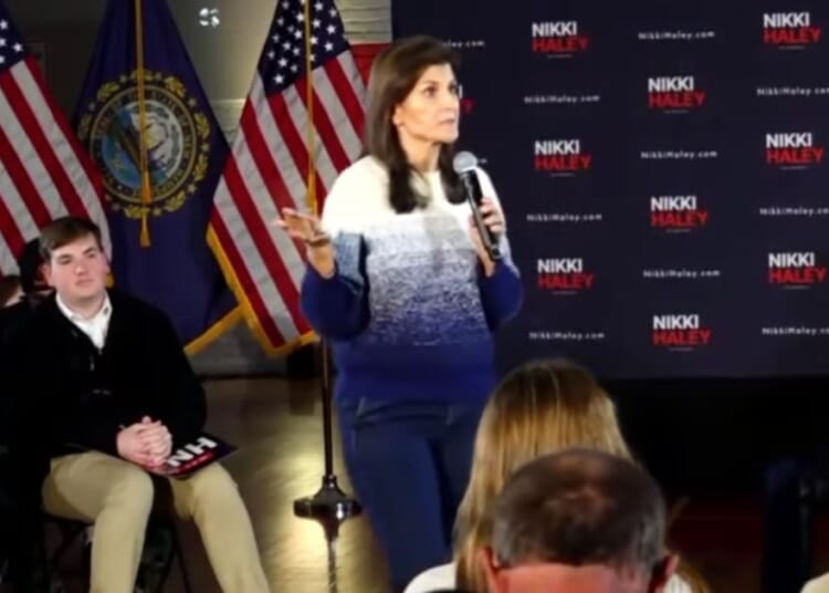 Nikki Haley attends a town hall in Berlin, New Hampshire, on Wednesday.