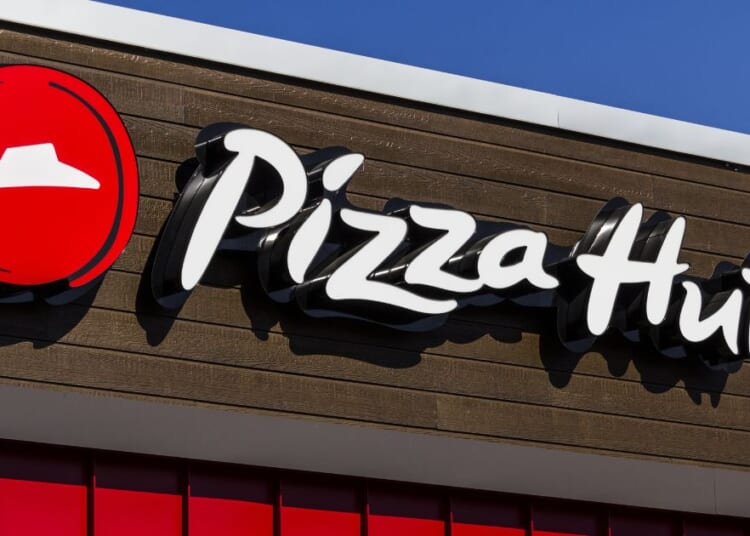 The Pizza Hut logo is seen in this stock image.