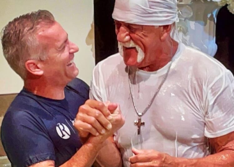 Wrestling legend Hulk Hogan shared a photo of his baptism on social media.