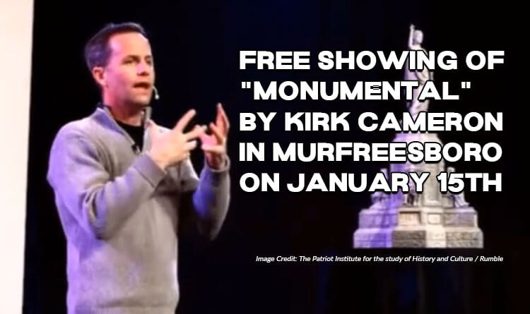 Free Showing Of "Monumental" By Kirk Cameron In Murfreesboro On January 15th