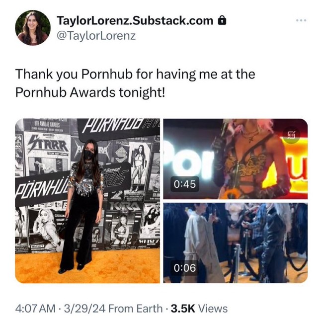 Taylor Lorenz Celebrates at the Porhub Awards – HotAir