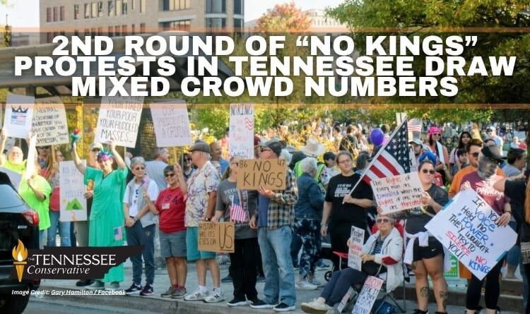 2nd Round Of “No Kings” Protests In Tennessee Draw Mixed Crowd Numbers