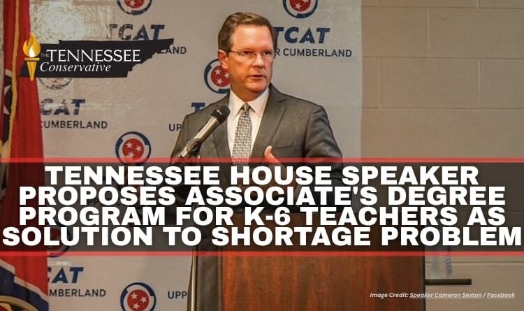Tennessee House Speaker Proposes Associate's Degree Program For K-6 Teachers As Solution To Shortage Problem