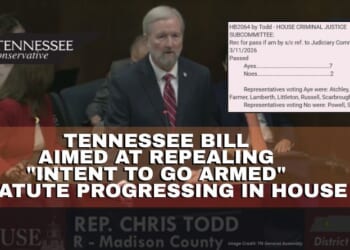 Tennessee Bill Aimed At Repealing Intent To Go Armed Statute Progressing In House