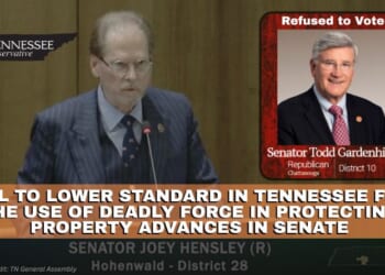 Bill To Lower Standard In Tennessee For The Use Of Deadly Force In Protecting Property Advances In Senate