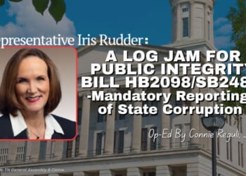 Rep. Iris Rudder: A Log Jam For Public Integrity Bill HB2098/SB2487 - Mandatory Reporting of State Corruption (Op-Ed By Connie Reguli, J.D.)
