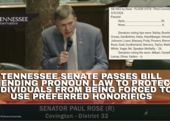 Tennessee Senate Passes Bill Amending Pronoun Law To Protect Individuals From Being Forced To Use Preferred Honorifics