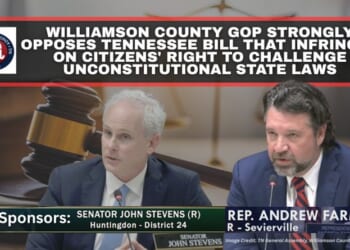 Williamson County GOP Strongly Opposes Tennessee Bill That Infringes On Citizens' Right To Challenge Unconstitutional State Laws