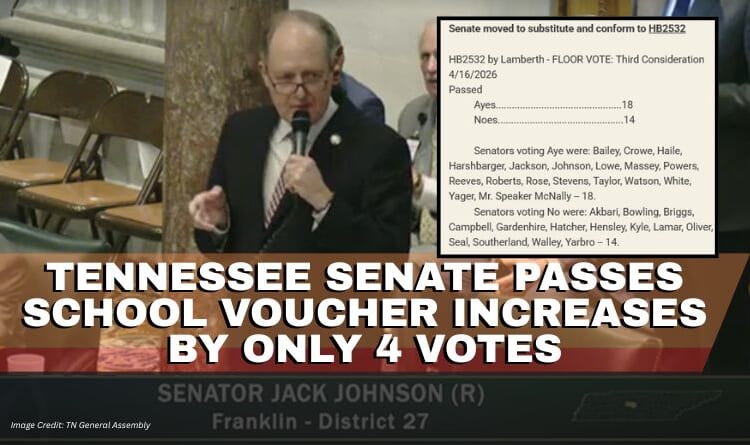 Tennessee Senate Passes School Voucher Increases By Only 4 Votes
