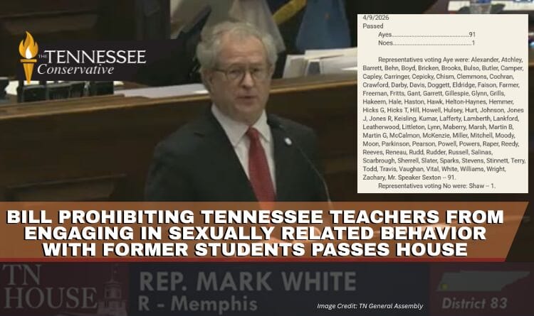 Bill Prohibiting Tennessee Teachers From Engaging In Sexually Related Behavior With Former Students Passes House