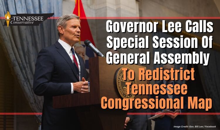 Governor Lee Calls Special Session Of General Assembly To Redistrict Tennessee Congressional Map