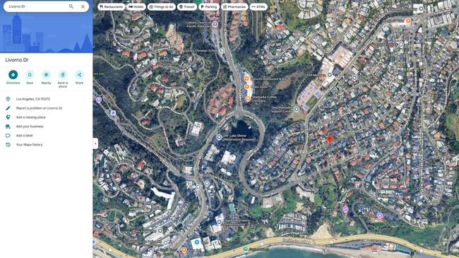 Google Maps Pacific Palisades
