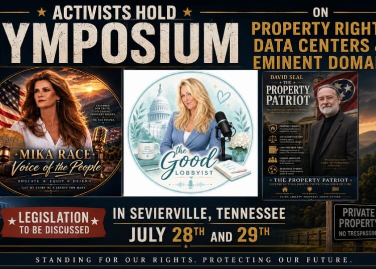 Activists Hold Symposium On Property Rights, Data Centers & Eminent Domain, Legislation To Be Discussed In Sevierville, Tennessee July 28th and 29th