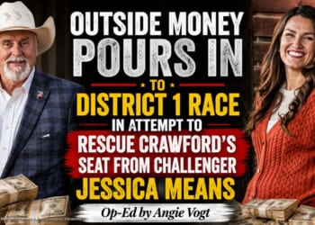 Outside Money Pours In To District 1 Race In Attempt To Rescue Crawford's Seat From Challenger Jessica Means (Op-Ed By Angie Vogt)